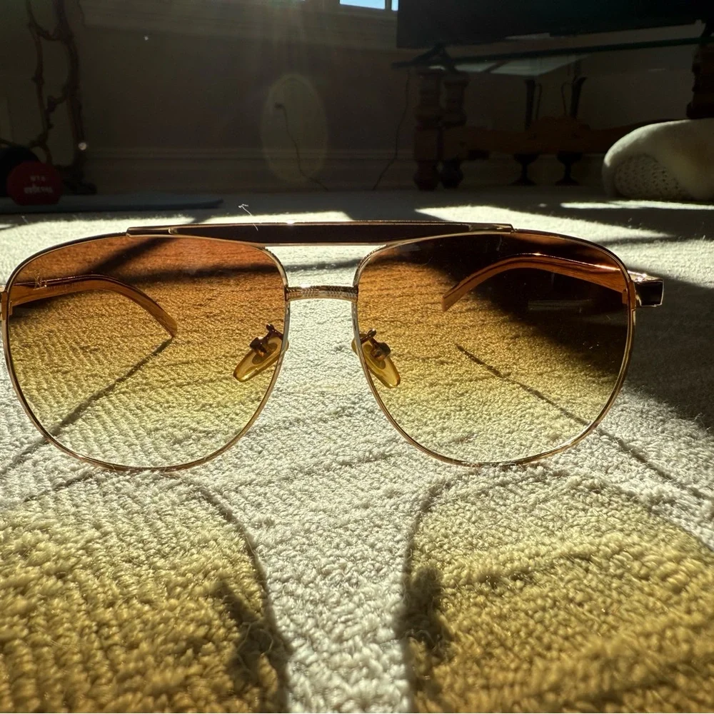 Louis Vuitton Vintage Aviator sunglasses London two tone yellow great condition - Picture 5 of 11